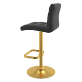 Faux Leather Bar Stool With Gold Base - Dunley