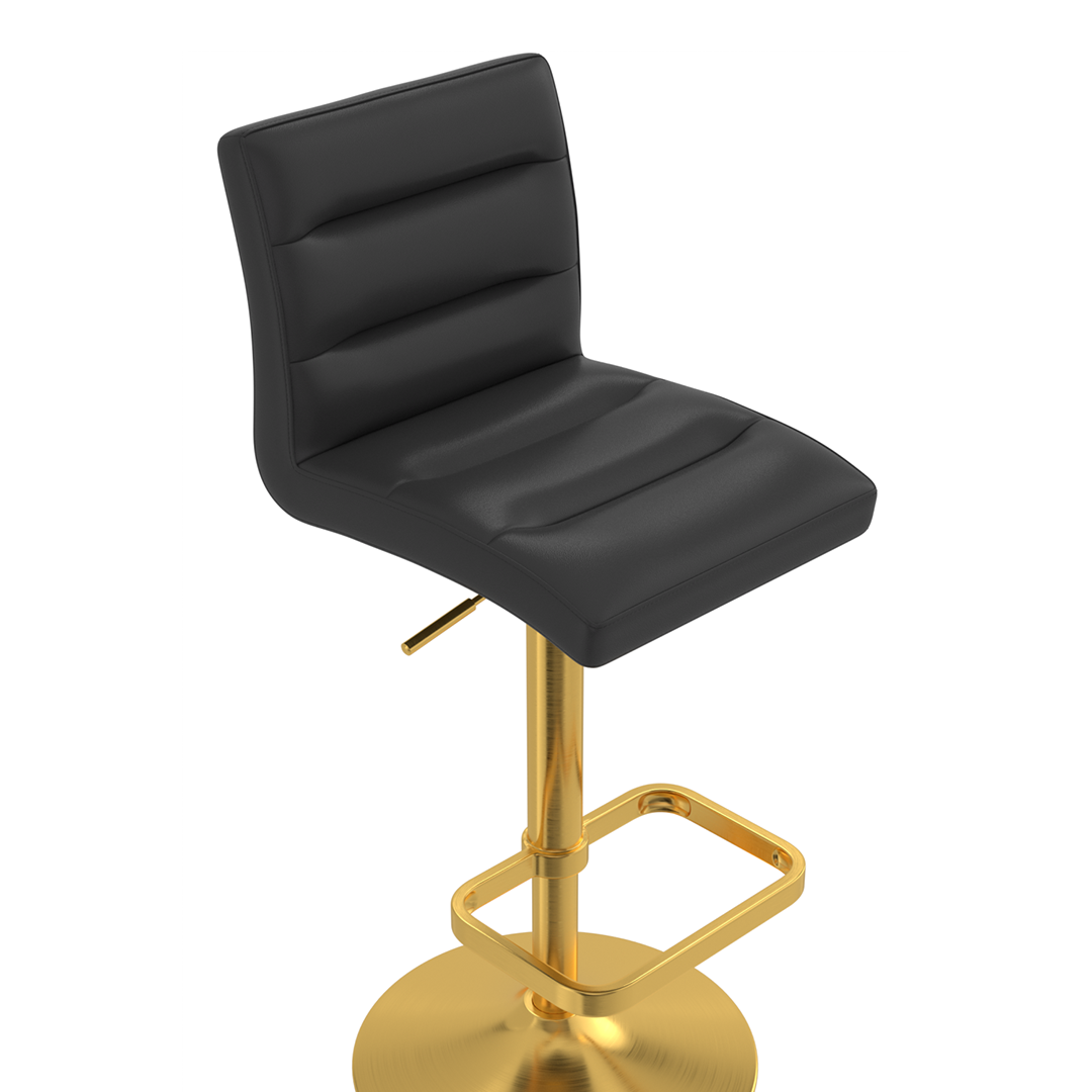 Faux Leather Bar Stool With Gold Base - Dunley