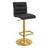 Faux Leather Bar Stool With Gold Base - Dunley