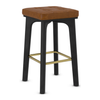 Faux Leather Bar Stool With Gold Footrest - Barrow