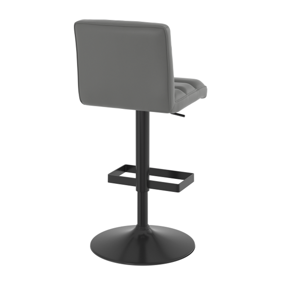 Faux Leather Bar Stool With Matt Black Base - Parkley