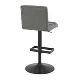 Faux Leather Bar Stool With Matt Black Base - Parkley
