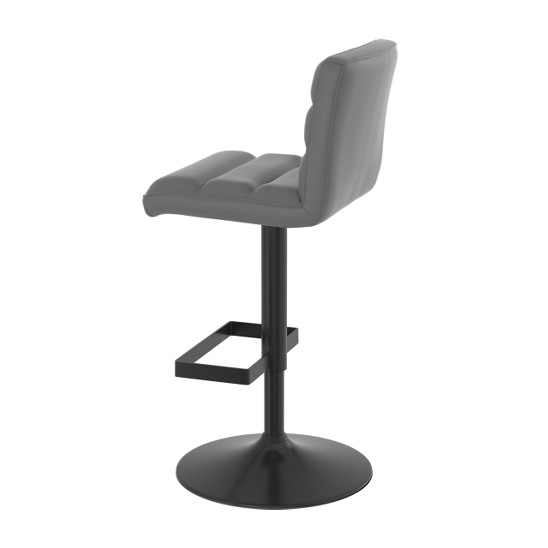 Faux Leather Bar Stool With Matt Black Base - Parkley