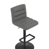 Faux Leather Bar Stool With Matt Black Base - Parkley