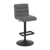 Faux Leather Bar Stool With Matt Black Base - Parkley