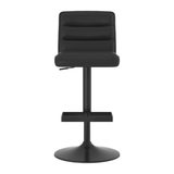 Faux Leather Bar Stool With Matt Black Base - Parkley