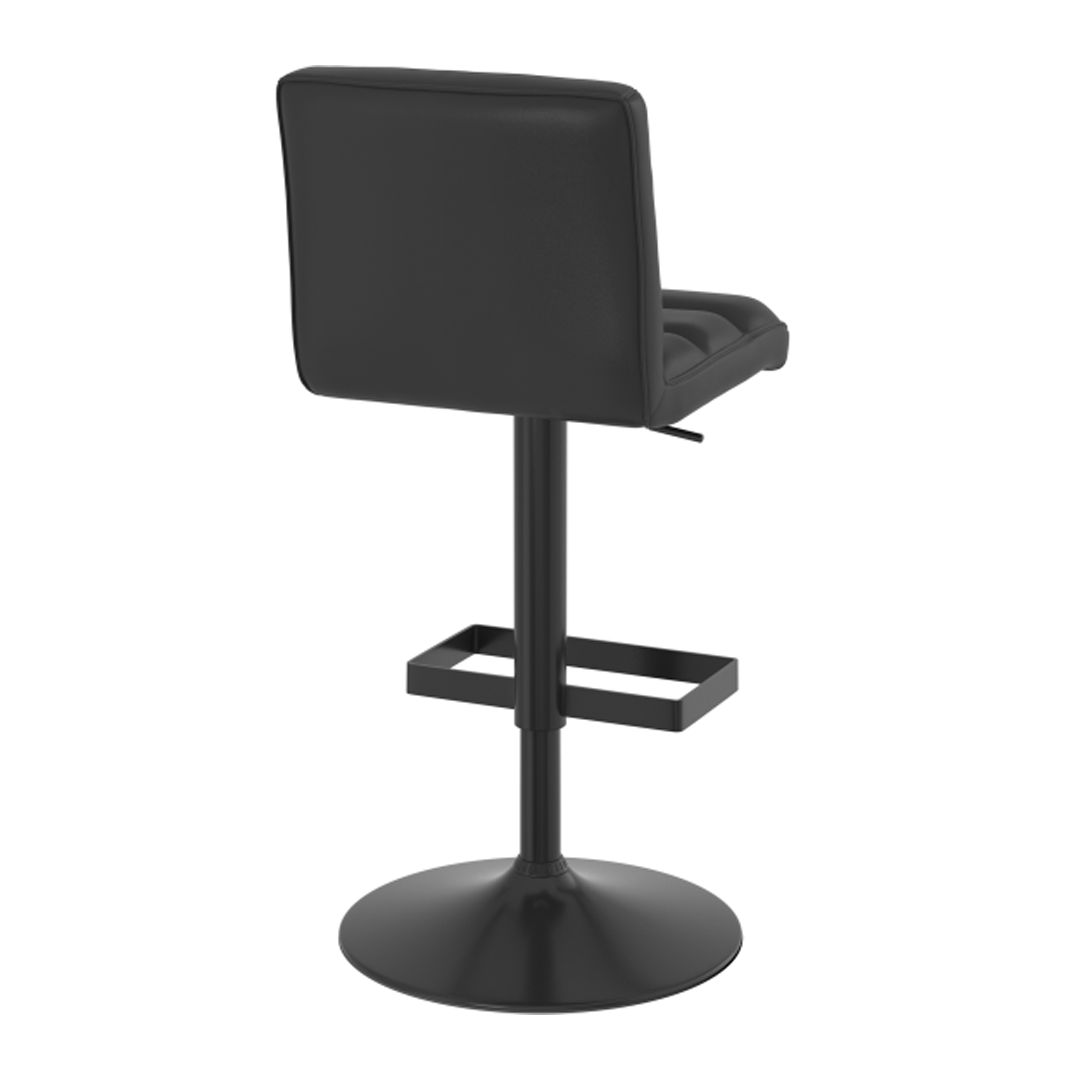 Faux Leather Bar Stool With Matt Black Base - Parkley