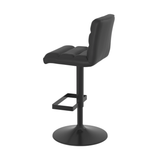 Faux Leather Bar Stool With Matt Black Base - Parkley