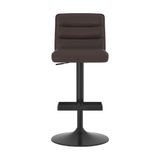 Faux Leather Bar Stool With Matt Black Base - Parkley