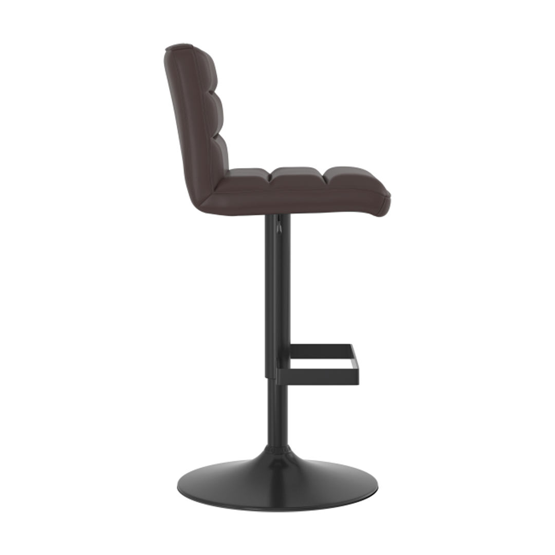 Faux Leather Bar Stool With Matt Black Base - Parkley