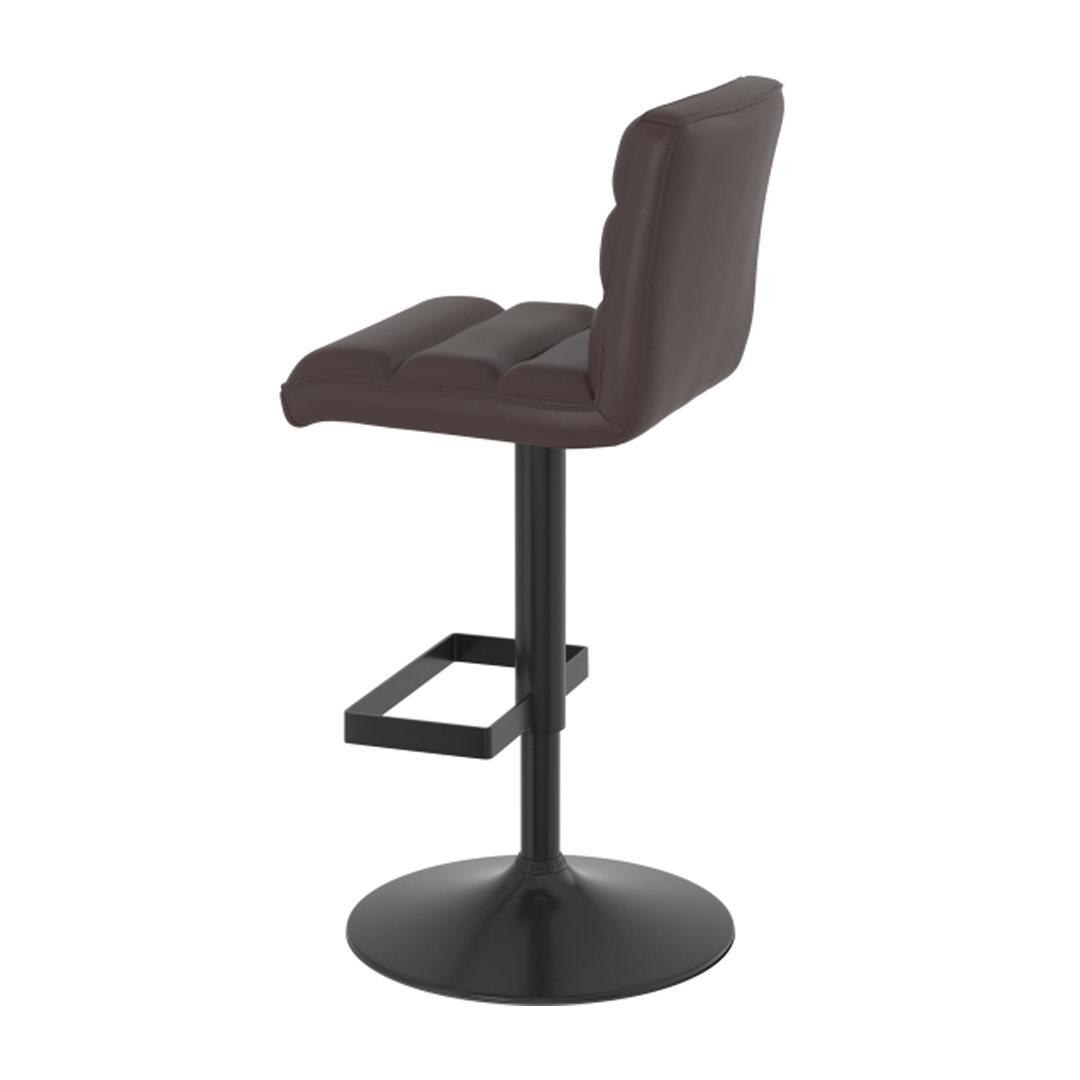 Faux Leather Bar Stool With Matt Black Base - Parkley