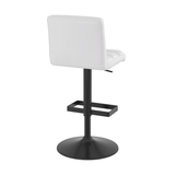 Faux Leather Bar Stool With Matt Black Base - Parkley
