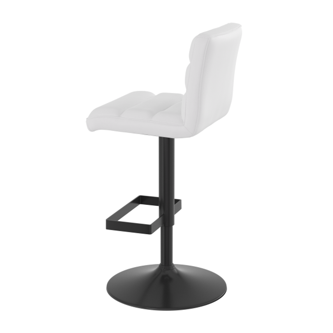 Faux Leather Bar Stool With Matt Black Base - Parkley