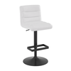 Faux Leather Bar Stool With Matt Black Base - Parkley