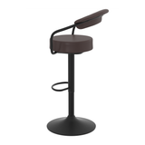 Faux Leather Bar Stool With Matt Black Base - Zivley