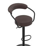 Faux Leather Bar Stool With Matt Black Base - Zivley