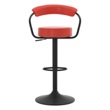 Faux Leather Bar Stool With Matt Black Base - Zivley