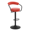 Faux Leather Bar Stool With Matt Black Base - Zivley