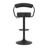 Faux Leather Bar Stool With Matt Black Base - Zivley