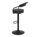 Faux Leather Bar Stool With Matt Black Base - Zivley