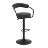 Faux Leather Bar Stool With Matt Black Base - Zivley