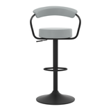 Faux Leather Bar Stool With Matt Black Base - Zivley