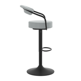 Faux Leather Bar Stool With Matt Black Base - Zivley