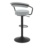 Faux Leather Bar Stool With Matt Black Base - Zivley