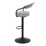 Faux Leather Bar Stool With Matt Black Base - Zivley