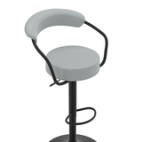 Faux Leather Bar Stool With Matt Black Base - Zivley