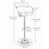Faux Leather Bar Stool With Matt Black Base - Zivley