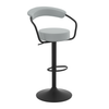 Faux Leather Bar Stool With Matt Black Base - Zivley