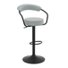 Faux Leather Bar Stool With Matt Black Base - Zivley