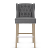 Faux Leather Bar Stool With Oak Wooden Legs - Eardley