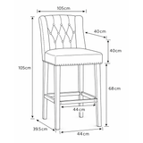 Faux Leather Bar Stool With Oak Wooden Legs - Eardley