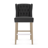 Faux Leather Bar Stool With Oak Wooden Legs - Eardley