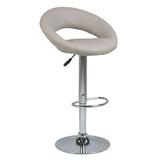 Faux Leather Bar Stool With Open Back And Swivel Function - Plump
