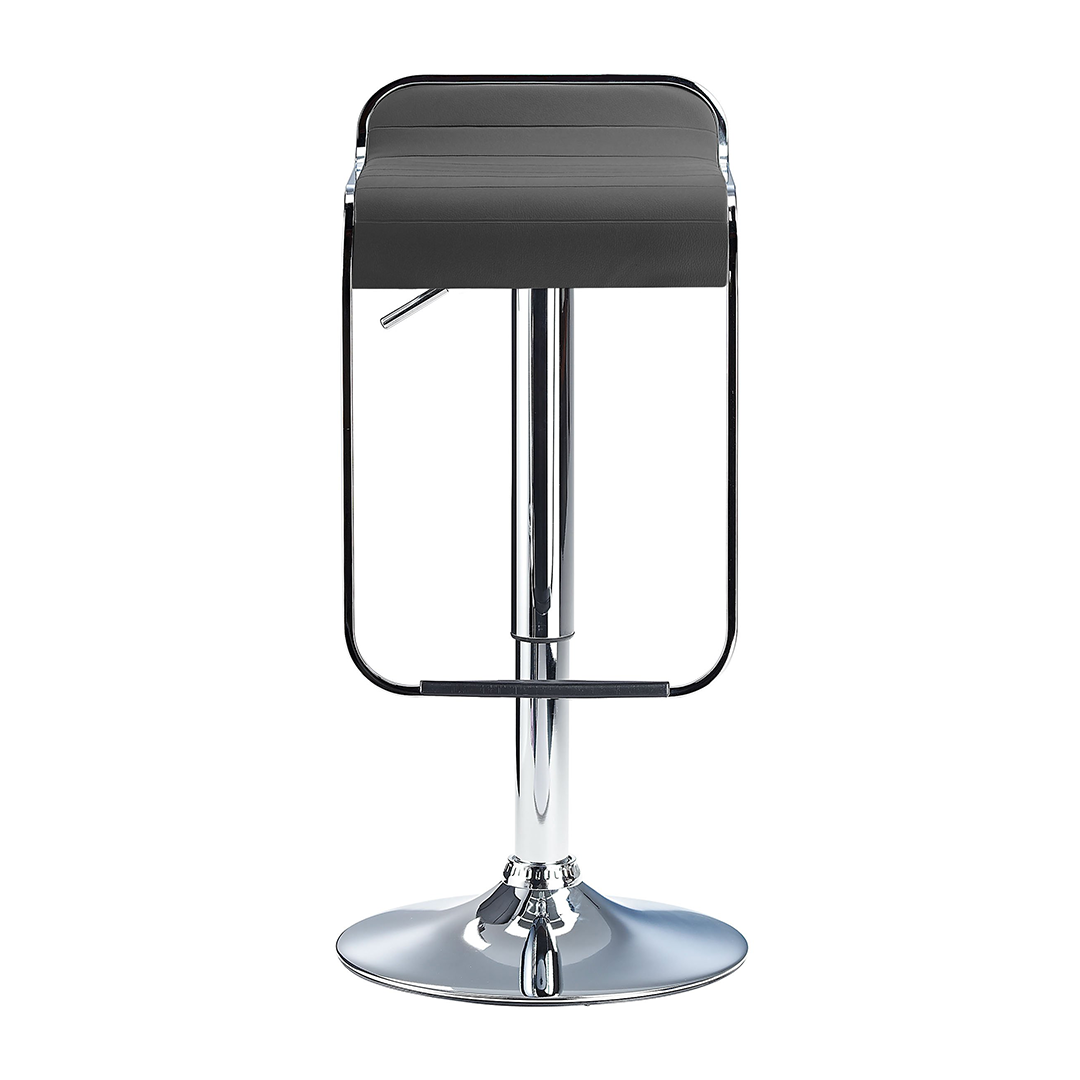 Faux Leather Bar Stool With Polished Chrome Base - Chelwood
