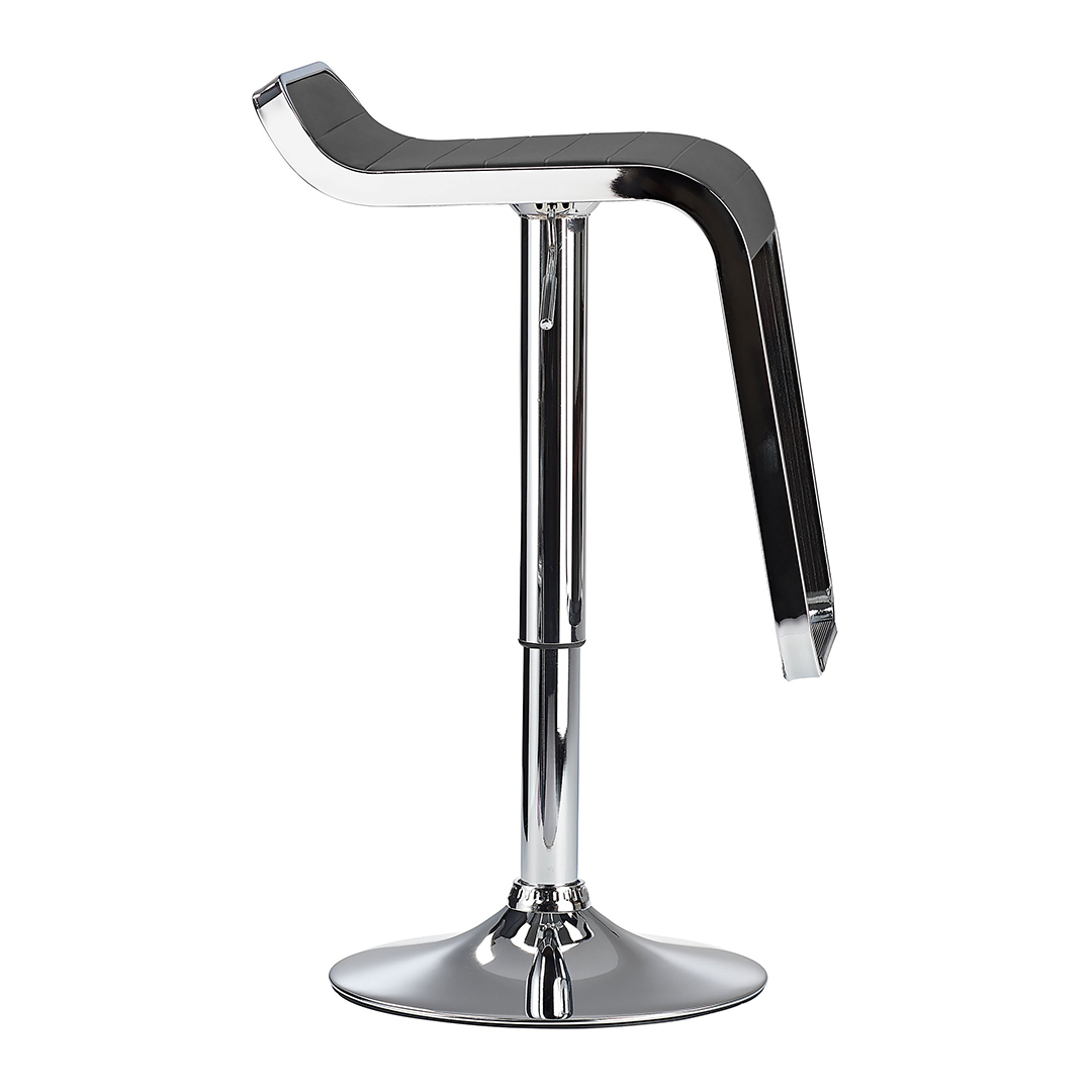 Faux Leather Bar Stool With Polished Chrome Base - Chelwood