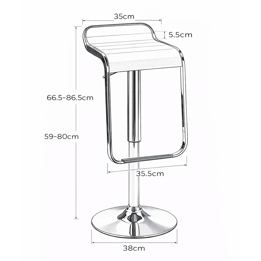 Faux Leather Bar Stool With Polished Chrome Base - Chelwood