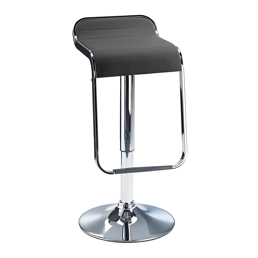 Faux Leather Bar Stool With Polished Chrome Base - Chelwood