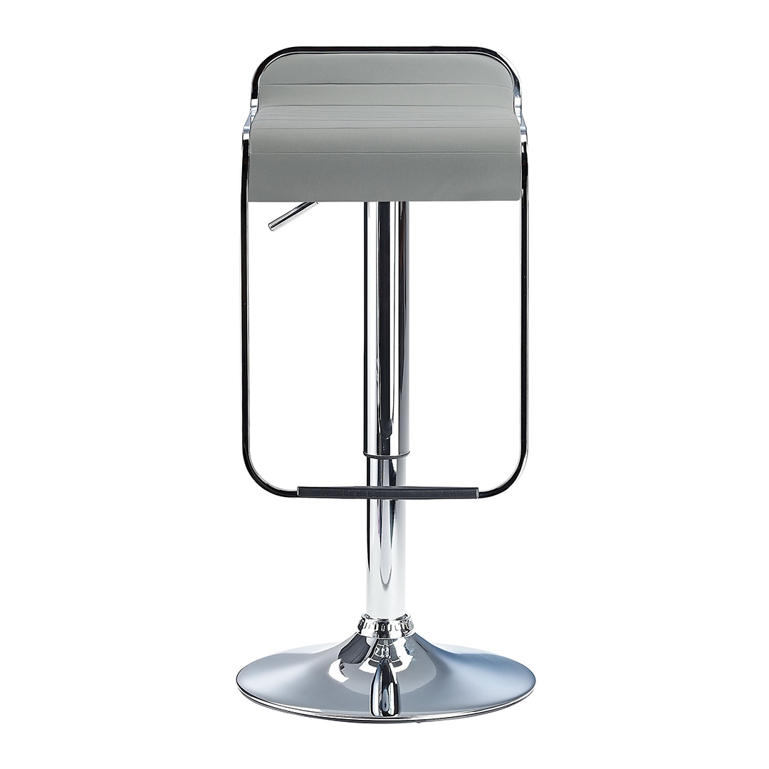 Faux Leather Bar Stool With Polished Chrome Base - Chelwood