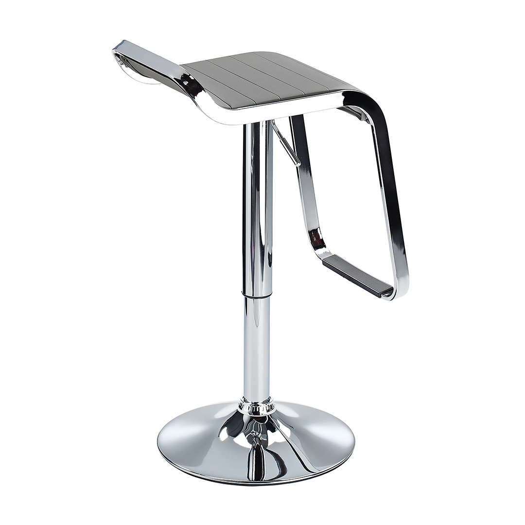 Faux Leather Bar Stool With Polished Chrome Base - Chelwood