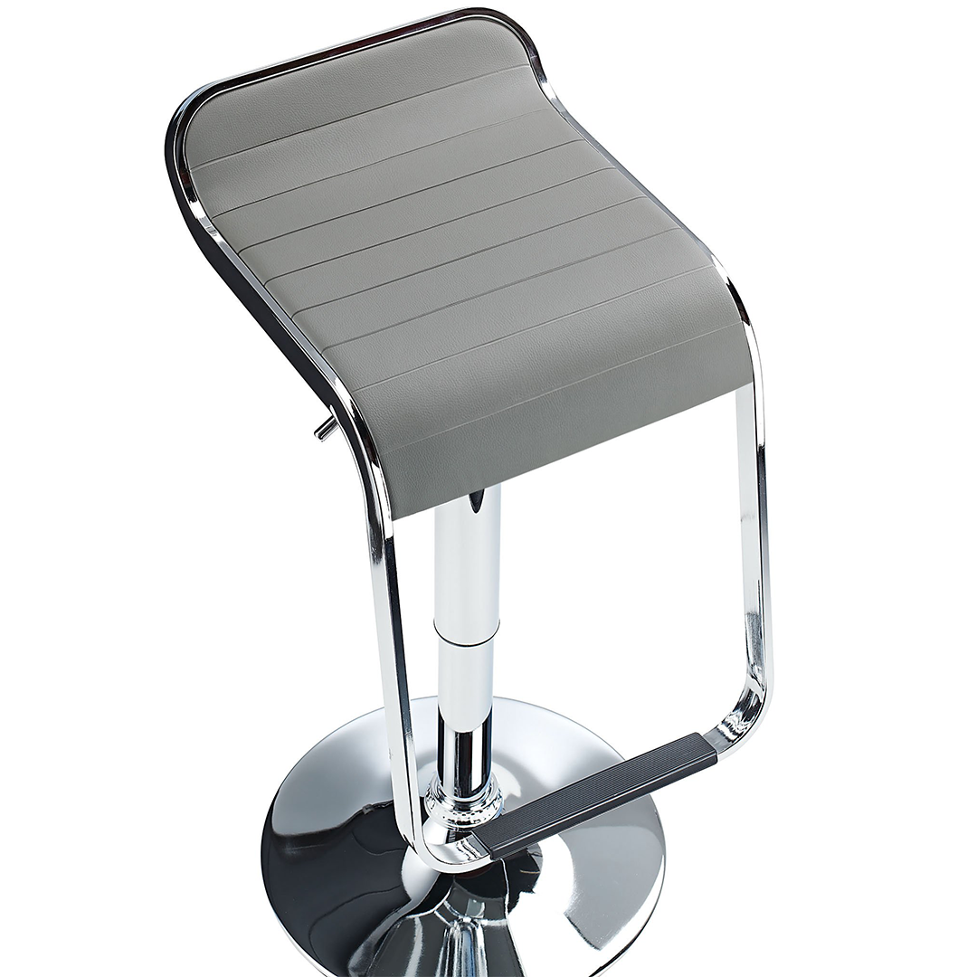 Faux Leather Bar Stool With Polished Chrome Base - Chelwood