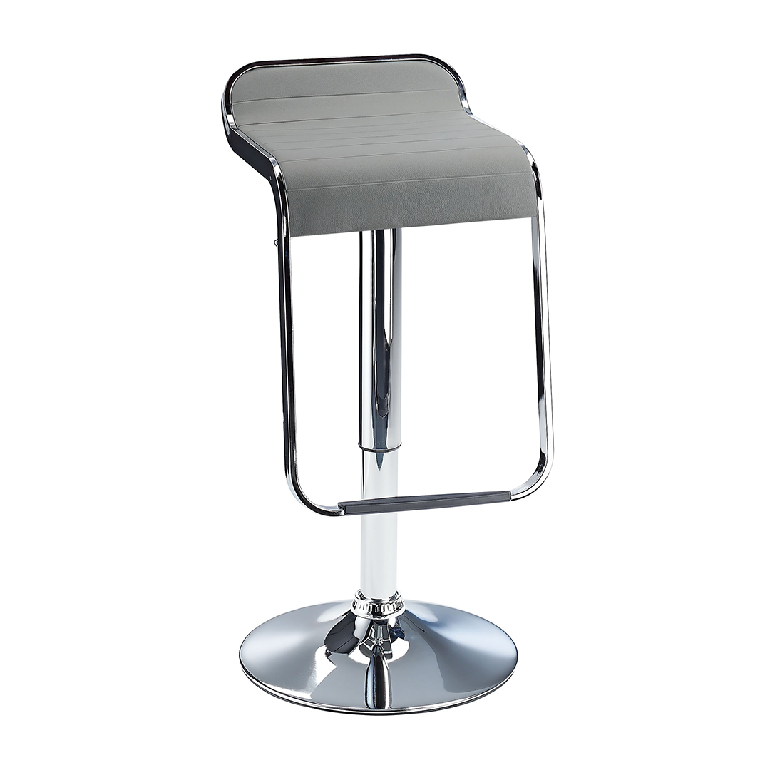 Faux Leather Bar Stool With Polished Chrome Base - Chelwood