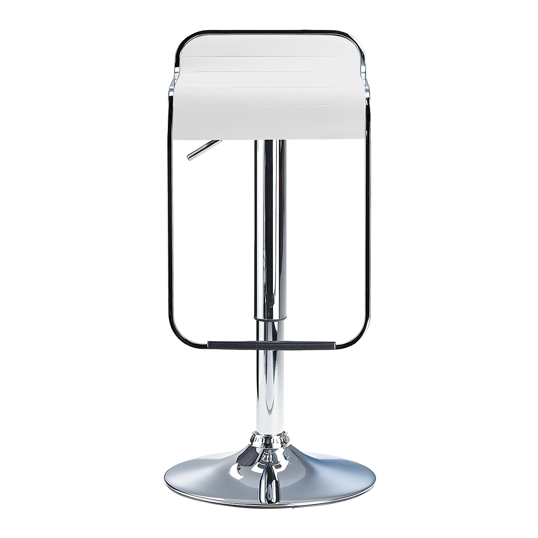 Faux Leather Bar Stool With Polished Chrome Base - Chelwood