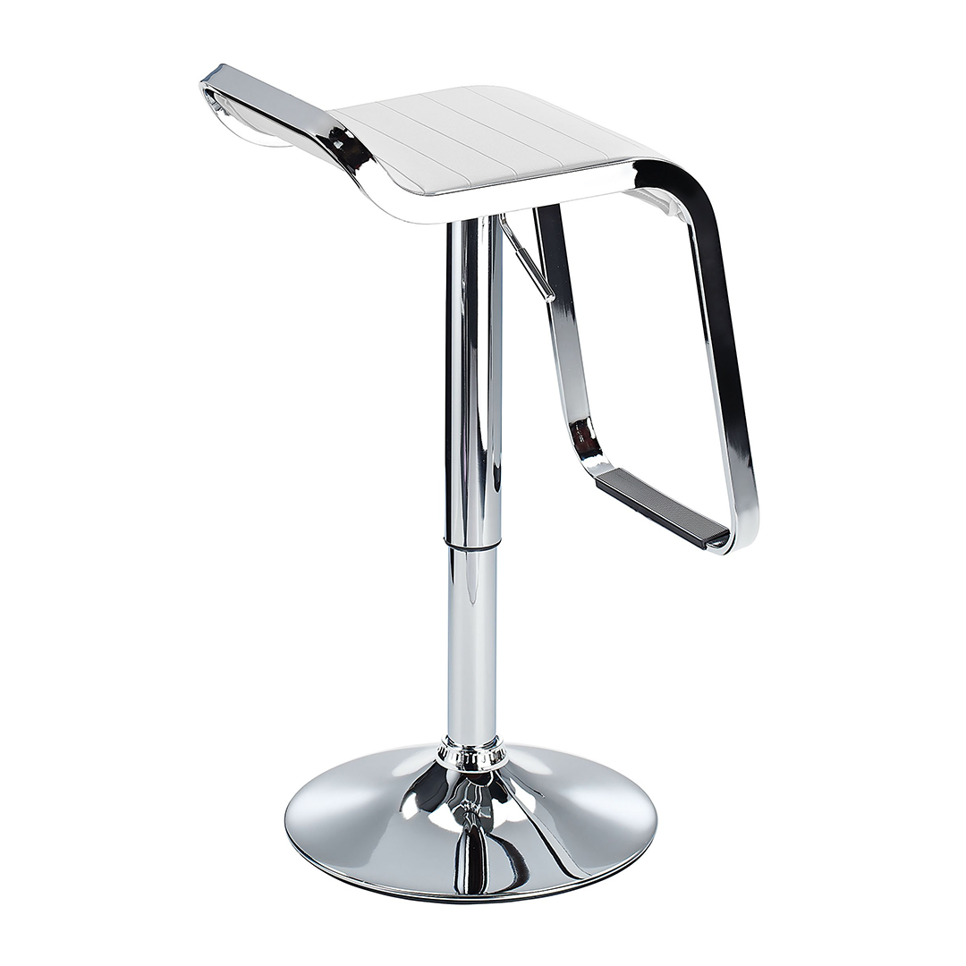 Faux Leather Bar Stool With Polished Chrome Base - Chelwood