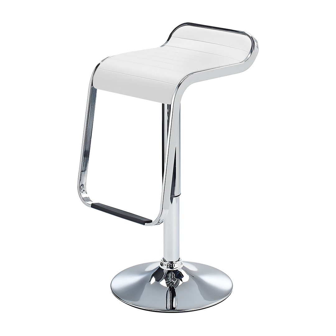 Faux Leather Bar Stool With Polished Chrome Base - Chelwood