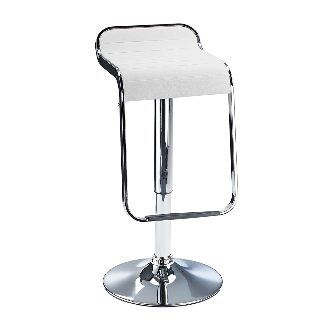 Faux Leather Bar Stool With Polished Chrome Base - Chelwood