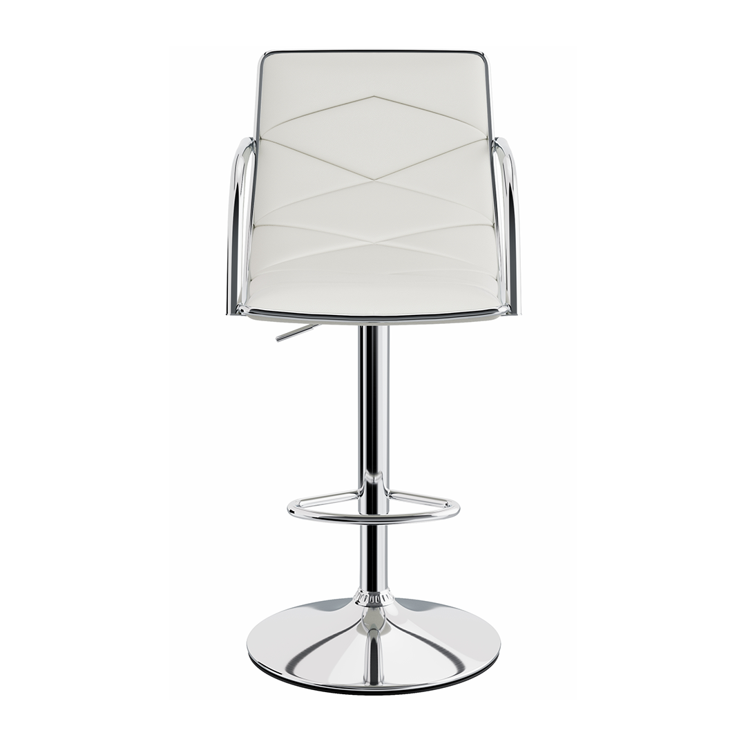 Faux Leather Bar Stool With Polished Chrome Base - Colwyn